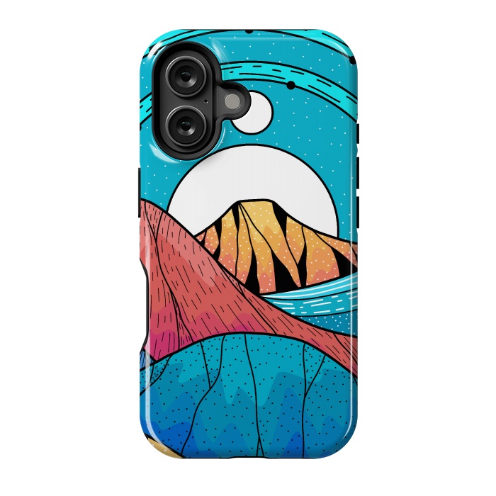 iPhone 16 StrongFit Blue sea hills by Steve Wade (Swade)