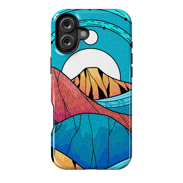 iPhone 16 Plus StrongFit Blue sea hills by Steve Wade (Swade)