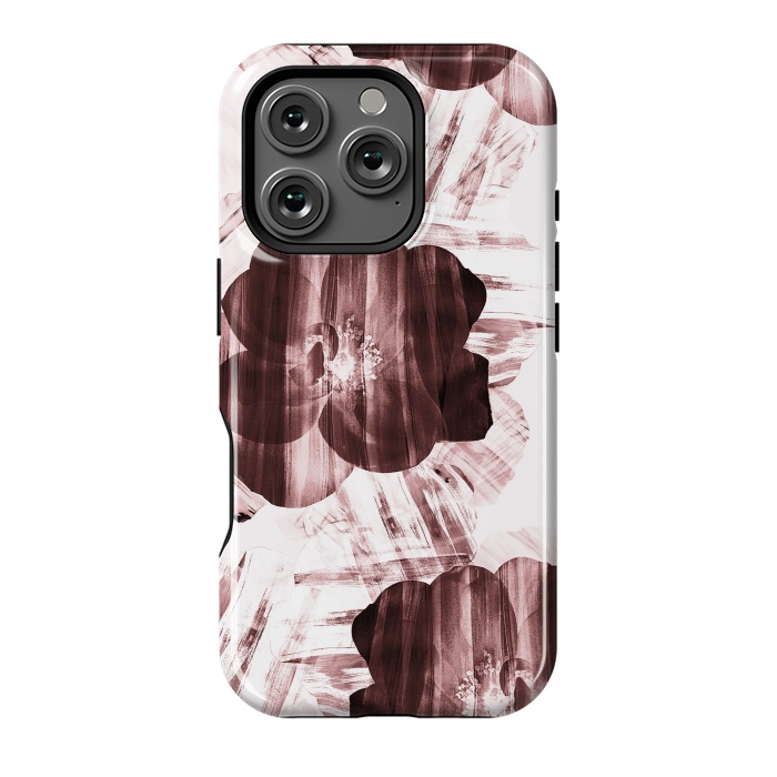 iPhone 16 Pro StrongFit Brushed dark pink rose petals by Oana 