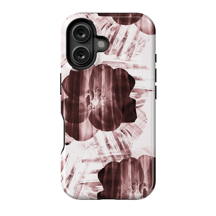 iPhone 16 StrongFit Brushed dark pink rose petals by Oana 