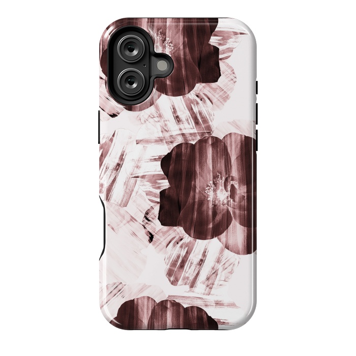 iPhone 16 Plus StrongFit Brushed dark pink rose petals by Oana 