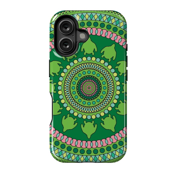 iPhone 16 StrongFit Green mandala  by Winston