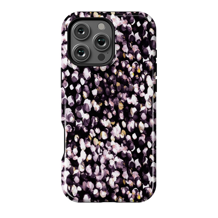 iPhone 16 Pro Max StrongFit Black pink watercolor spots by Oana 