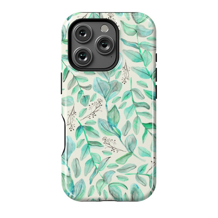 iPhone 16 Pro StrongFit Eucalyptus Garden on Cream by Tangerine-Tane