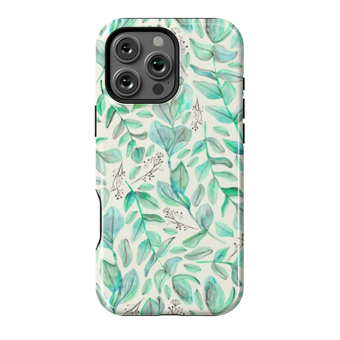 iPhone 16 Pro Max StrongFit Eucalyptus Garden on Cream by Tangerine-Tane