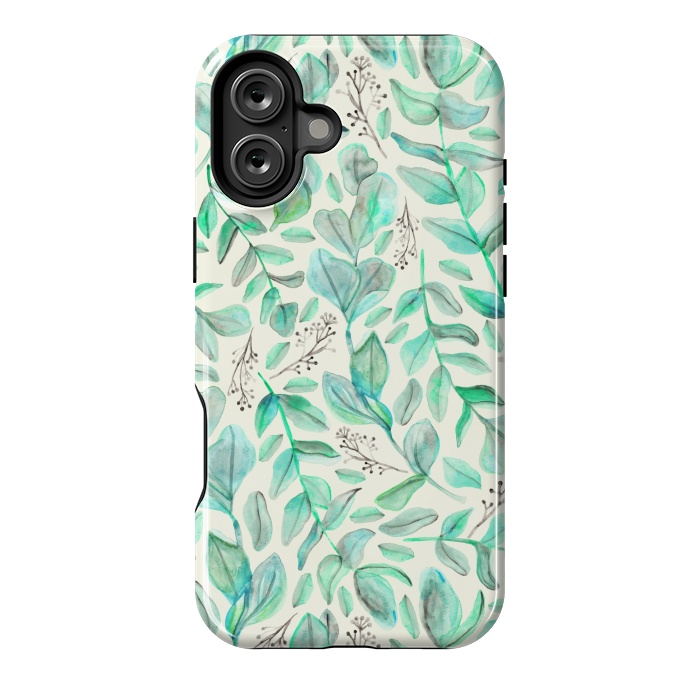 iPhone 16 Plus StrongFit Eucalyptus Garden on Cream by Tangerine-Tane