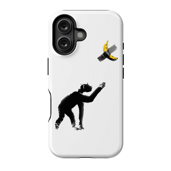 iPhone 16 StrongFit Chimpanzee and Banana Taped by Afif Quilimo