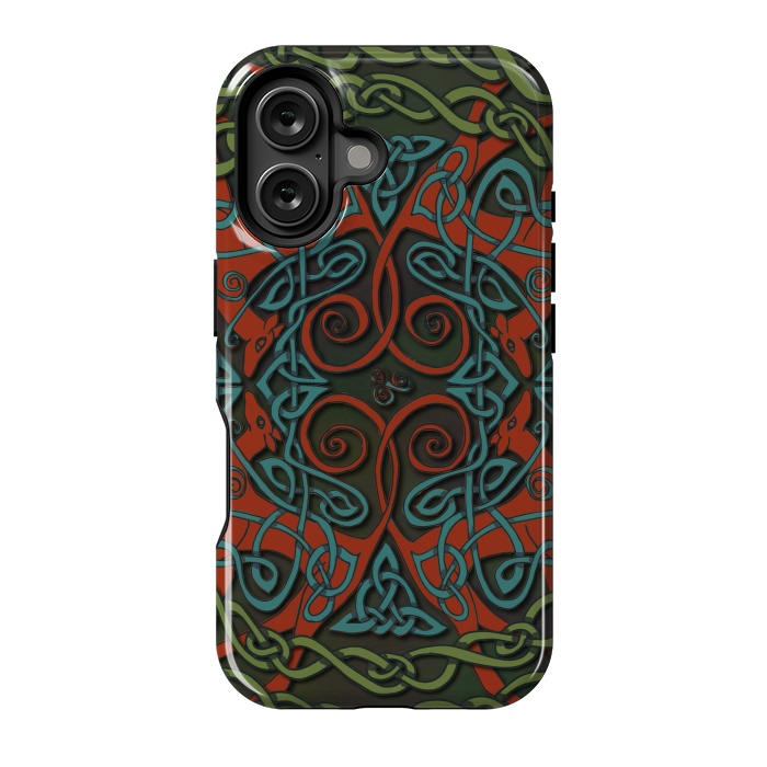 iPhone 16 StrongFit Art Nouveau Greyhounds by Lotti Brown