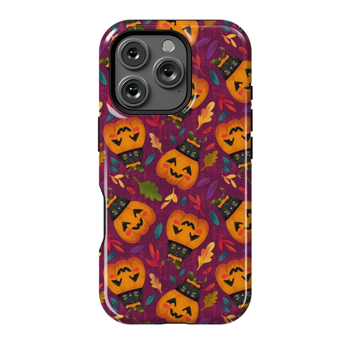 iPhone 16 Pro StrongFit Pumpkin Kitty by Noonday Design