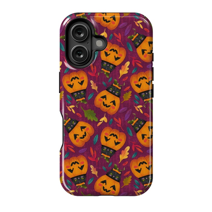 iPhone 16 StrongFit Pumpkin Kitty by Noonday Design