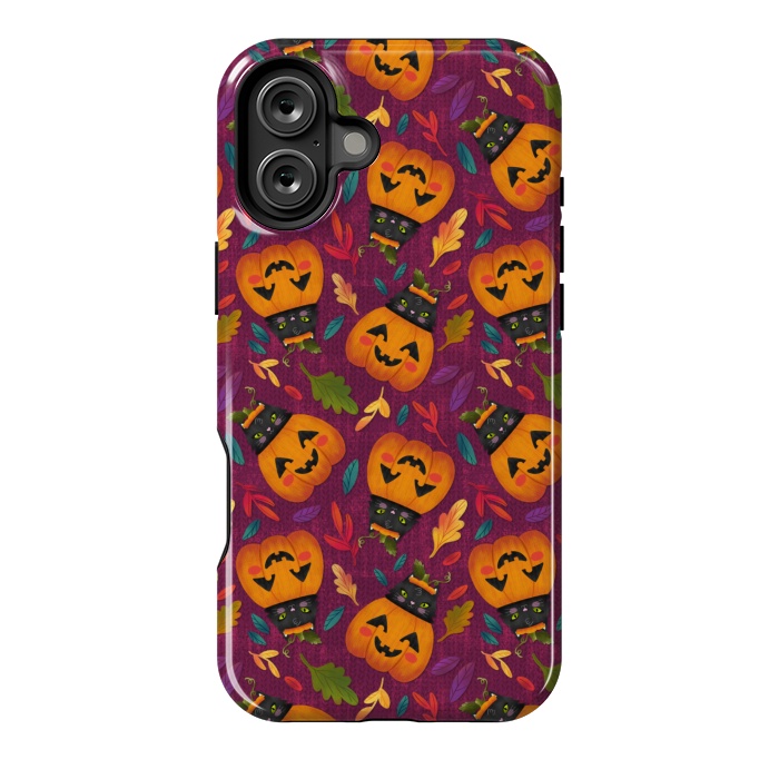 iPhone 16 Plus StrongFit Pumpkin Kitty by Noonday Design