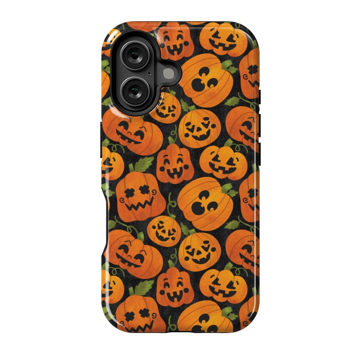 iPhone 16 StrongFit Funny Jack-O-Lanterns by Noonday Design