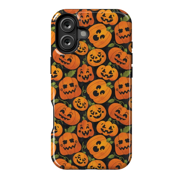 iPhone 16 Plus StrongFit Funny Jack-O-Lanterns by Noonday Design