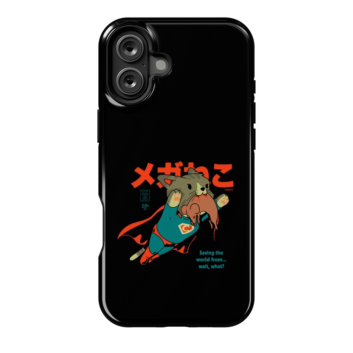 iPhone 16 Plus StrongFit SupaCat - Kitty Cat Super Hero by Vó Maria