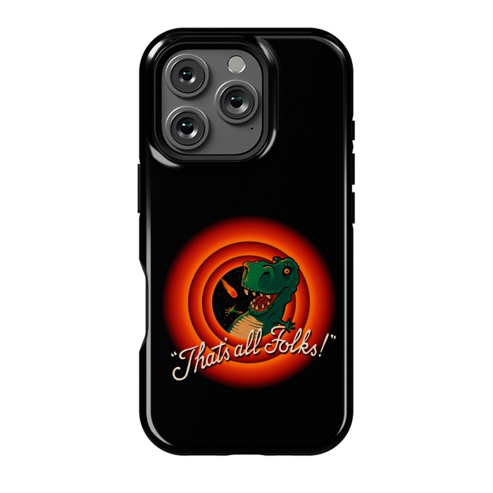 iPhone 16 Pro StrongFit That's All Folks - T-Rex Dinosaur Extinction by Vó Maria