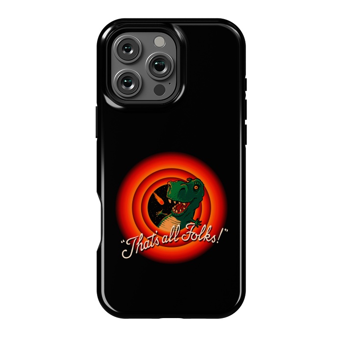 iPhone 16 Pro Max StrongFit That's All Folks - T-Rex Dinosaur Extinction by Vó Maria