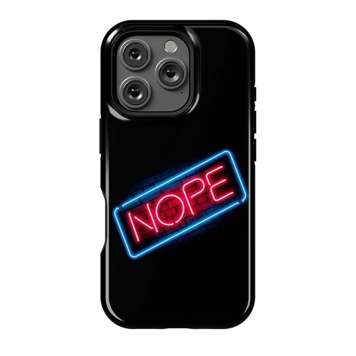 iPhone 16 Pro StrongFit Nope - Neon Lights by Vó Maria