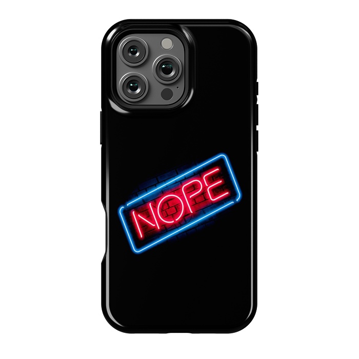 iPhone 16 Pro Max StrongFit Nope - Neon Lights by Vó Maria