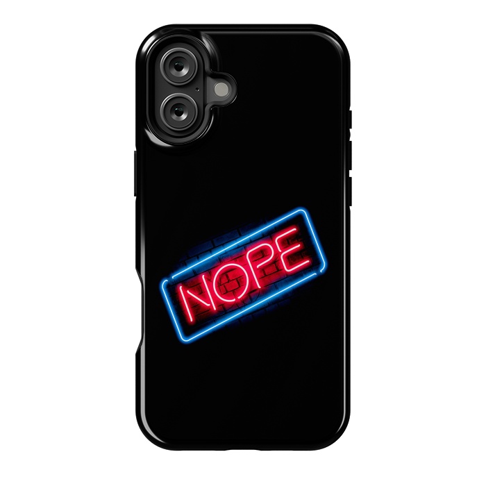 iPhone 16 Plus StrongFit Nope - Neon Lights by Vó Maria