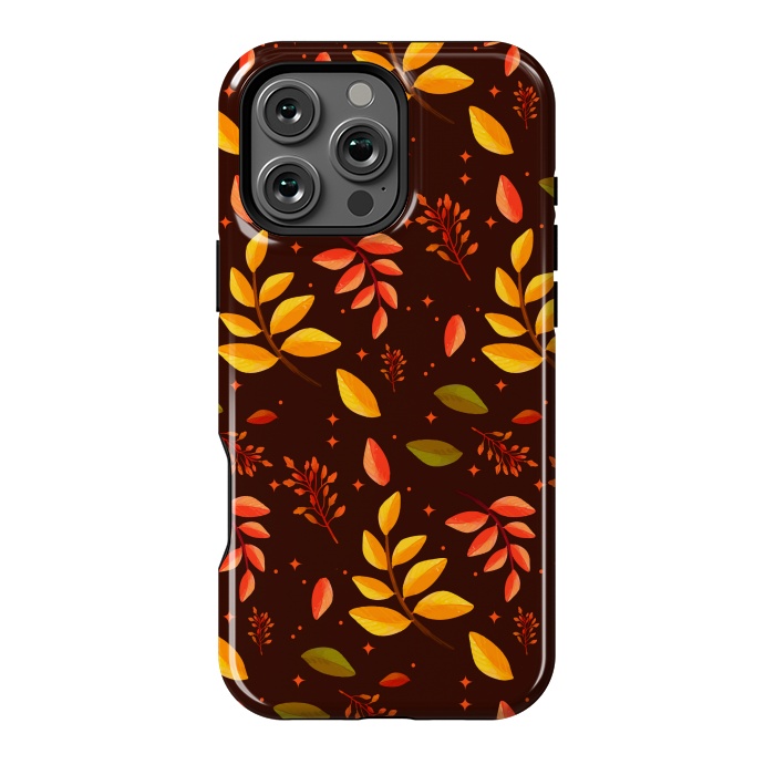 iPhone 16 Pro Max StrongFit AUTUMN LEAVES PATTERN by MALLIKA