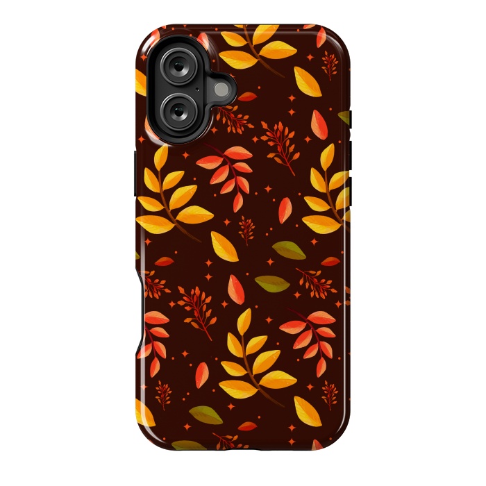 iPhone 16 Plus StrongFit AUTUMN LEAVES PATTERN by MALLIKA