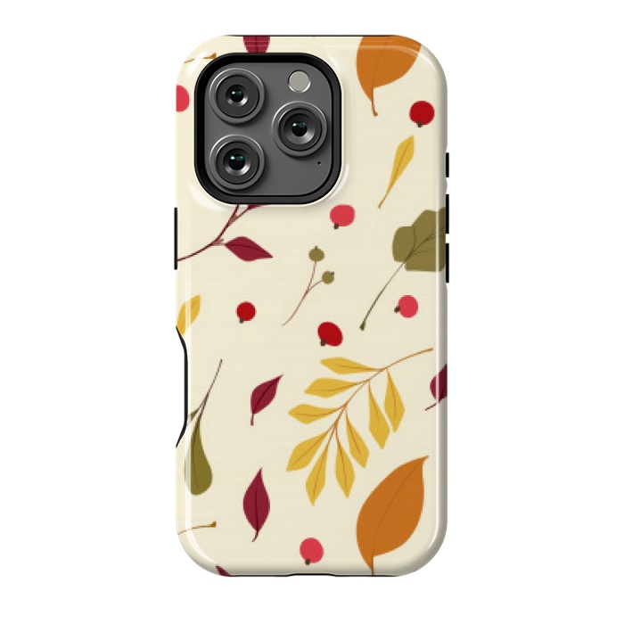 iPhone 16 Pro StrongFit subtle autumn leaves pattern by MALLIKA