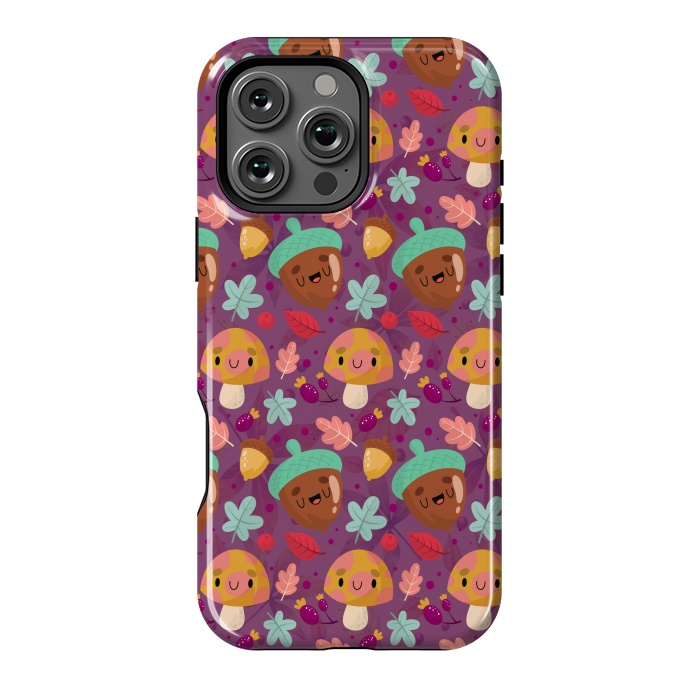 iPhone 16 Pro Max StrongFit MUSHROOMS NUTS PATTERN by MALLIKA