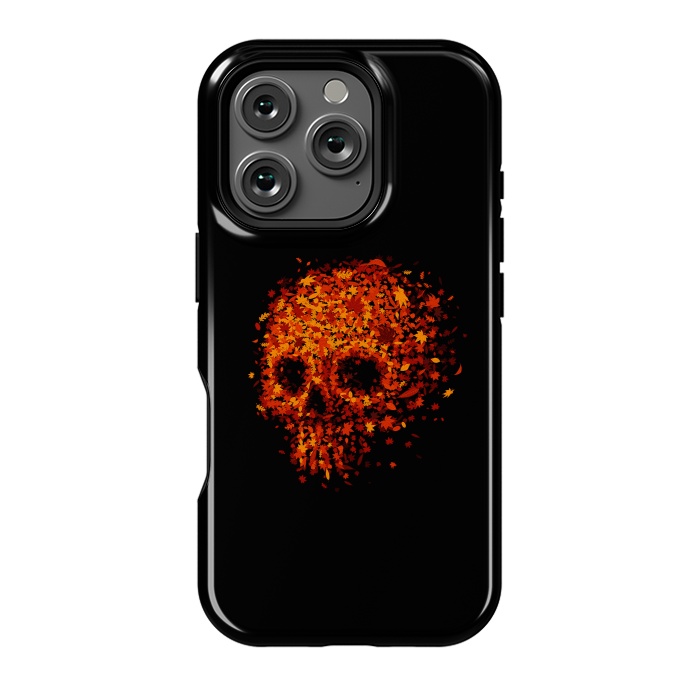 iPhone 16 Pro StrongFit Autumn Skull - Fall Leaves by Vó Maria