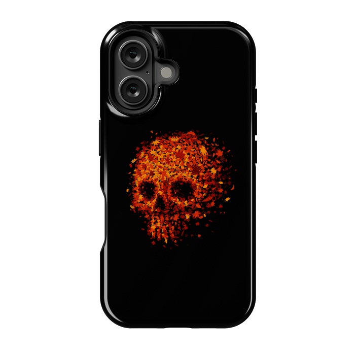 iPhone 16 StrongFit Autumn Skull - Fall Leaves by Vó Maria