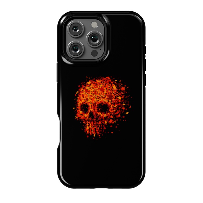 iPhone 16 Pro Max StrongFit Autumn Skull - Fall Leaves by Vó Maria