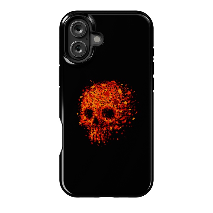 iPhone 16 Plus StrongFit Autumn Skull - Fall Leaves by Vó Maria