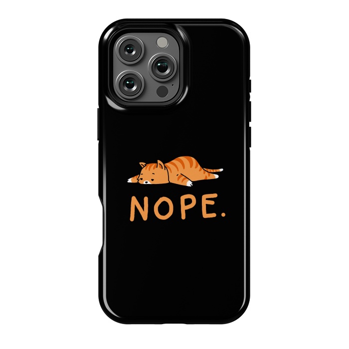 iPhone 16 Pro Max StrongFit Nope Lazy Cat Caramel  by Vó Maria