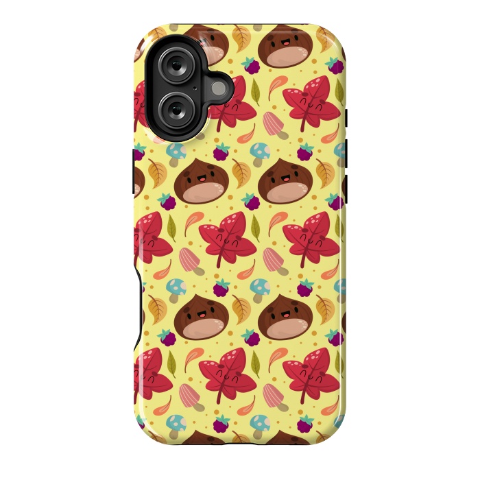 iPhone 16 Plus StrongFit AUTUMN NUTS PATTERN by MALLIKA