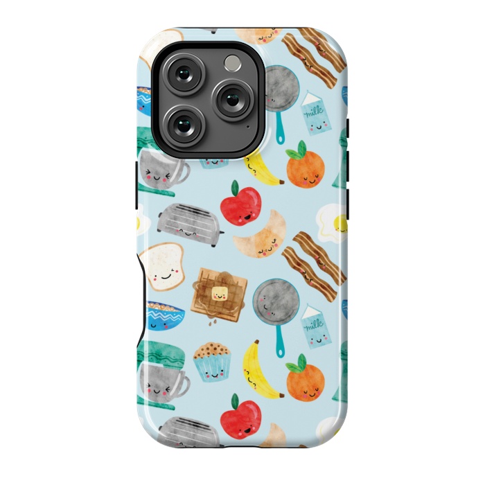 iPhone 16 Pro StrongFit Happy and Cute Breakfast Foods by Noonday Design