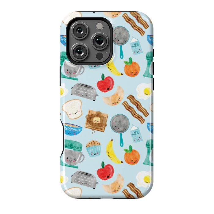 iPhone 16 Pro Max StrongFit Happy and Cute Breakfast Foods by Noonday Design