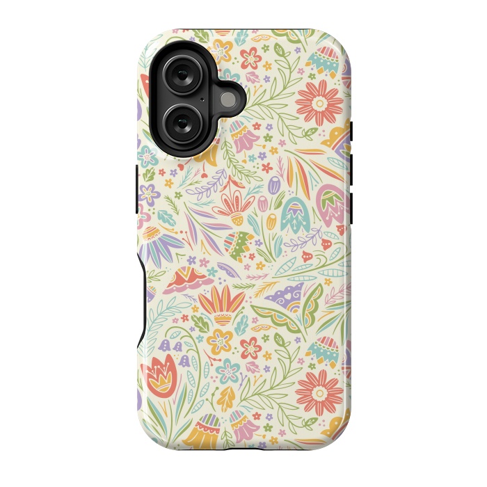 iPhone 16 StrongFit Pretty Pastel Floral by Noonday Design