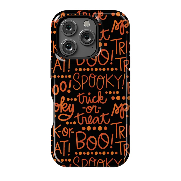 iPhone 16 Pro StrongFit Spooky Halloween Lettering by Noonday Design