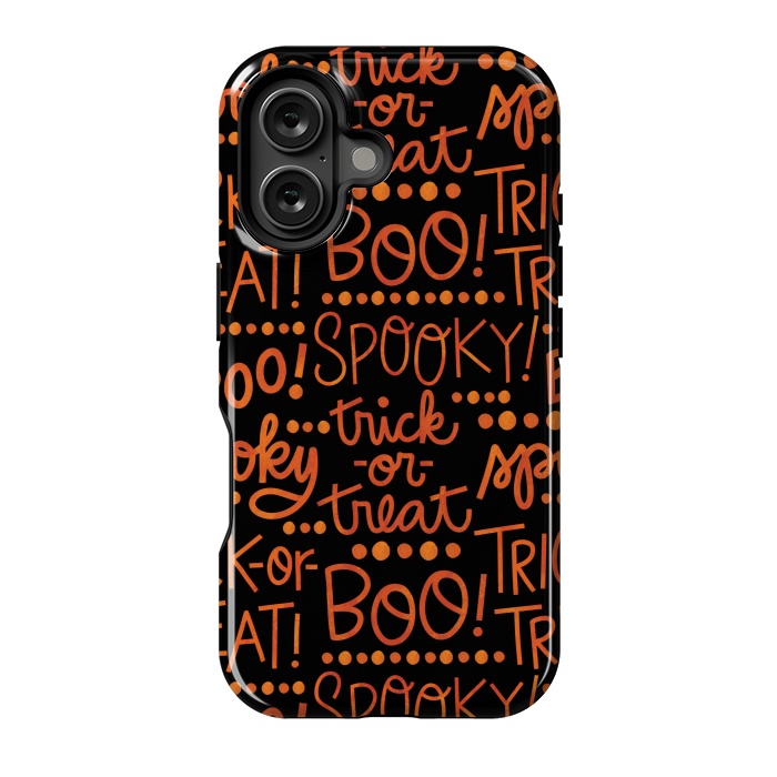 iPhone 16 StrongFit Spooky Halloween Lettering by Noonday Design