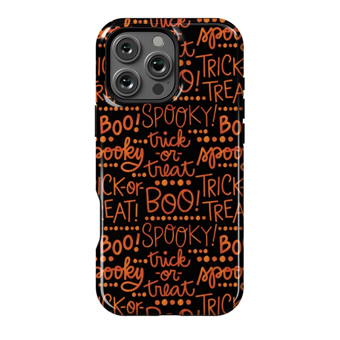 iPhone 16 Pro Max StrongFit Spooky Halloween Lettering by Noonday Design