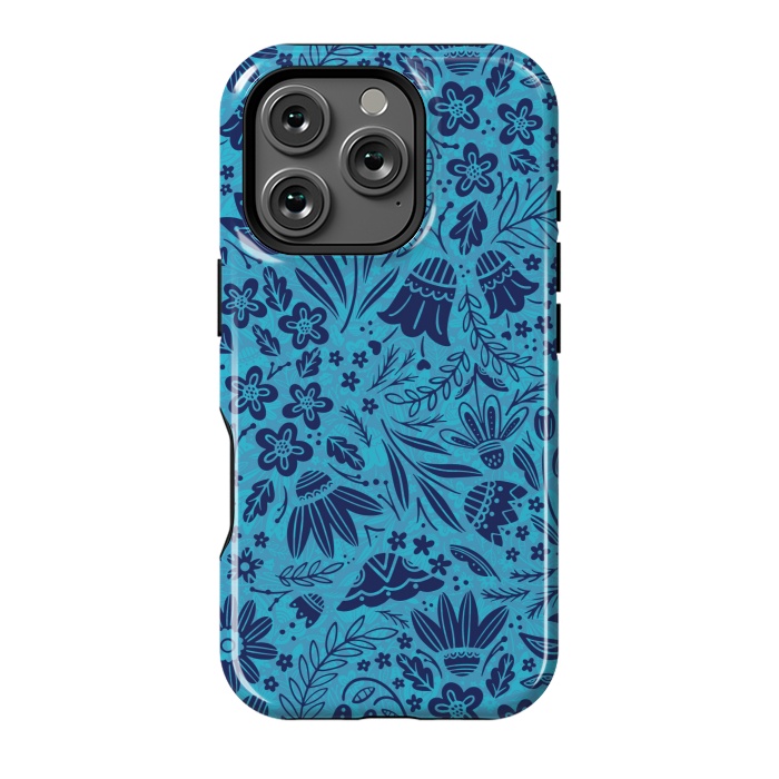 iPhone 16 Pro StrongFit Dainty Blue Floral by Noonday Design