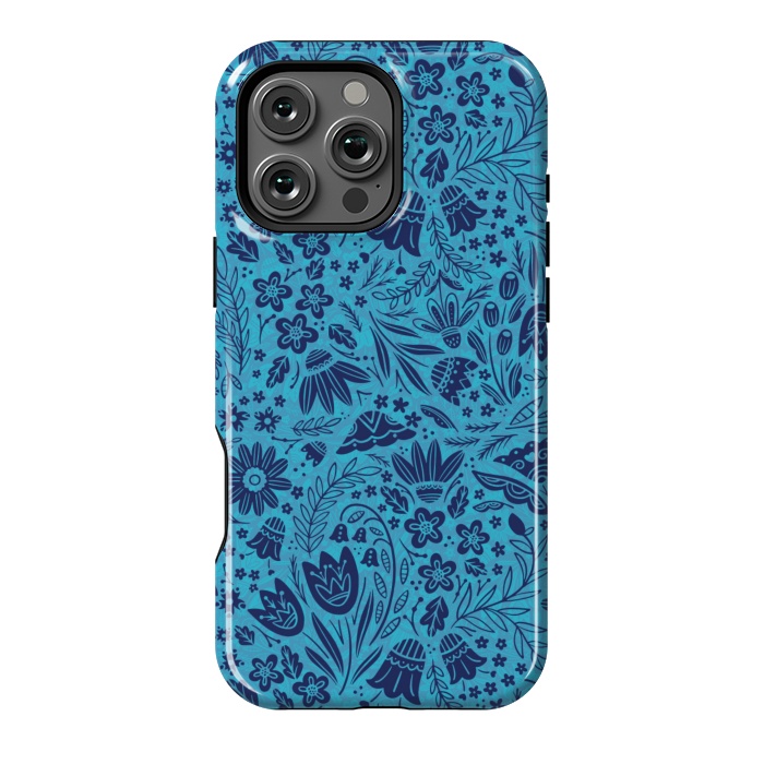 iPhone 16 Pro Max StrongFit Dainty Blue Floral by Noonday Design