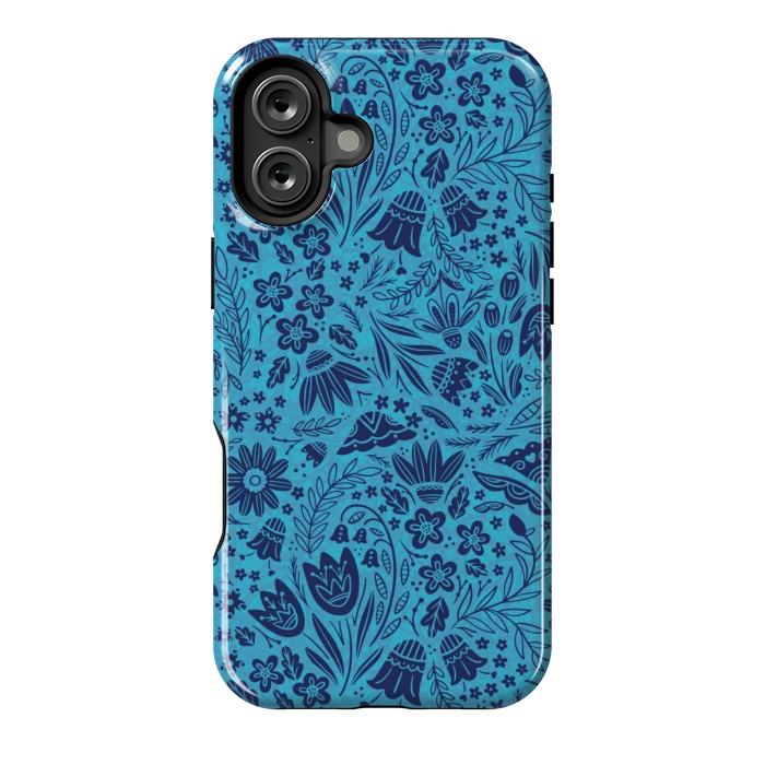 iPhone 16 Plus StrongFit Dainty Blue Floral by Noonday Design