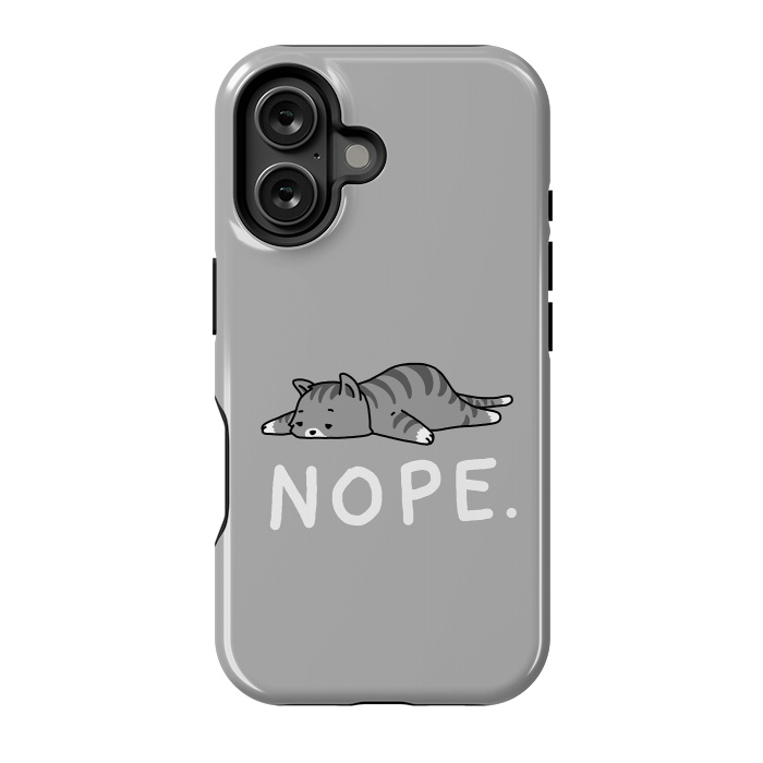 iPhone 16 StrongFit Nope Lazy Cat  by Vó Maria