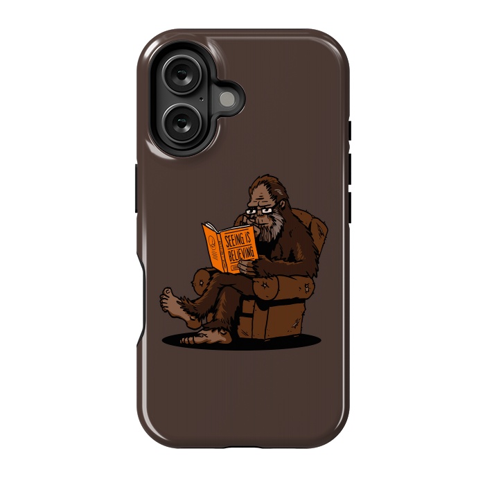 iPhone 16 StrongFit BigFoot Reading Book - Seeing is Believing by Vó Maria