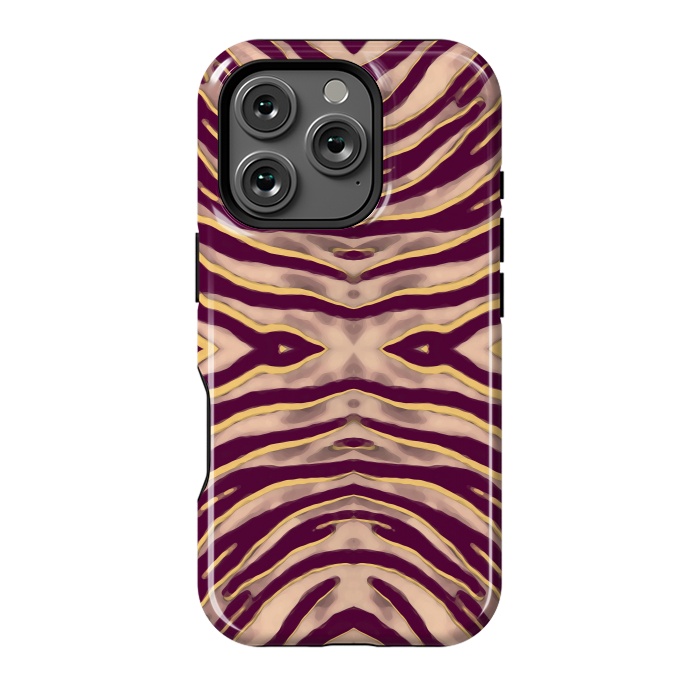 iPhone 16 Pro StrongFit Tan brown tiger stripes print by Oana 