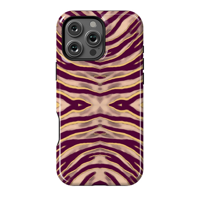 iPhone 16 Pro Max StrongFit Tan brown tiger stripes print by Oana 