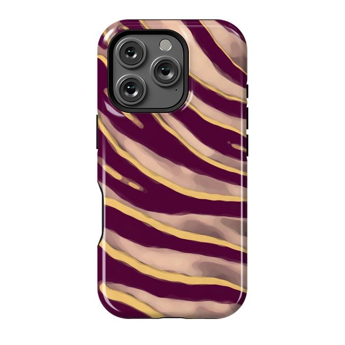 iPhone 16 Pro StrongFit Minimal tiger print stripes brown neutral by Oana 