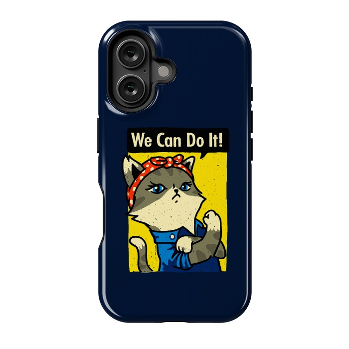 iPhone 16 StrongFit Purrsist Cat We Can Do It by Vó Maria