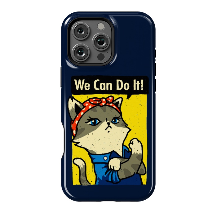 iPhone 16 Pro Max StrongFit Purrsist Cat We Can Do It by Vó Maria