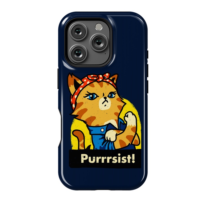 iPhone 16 Pro StrongFit Purrsist! We Can Do It Cat Lovers by Vó Maria